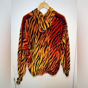 Aviator Nation Classic Velvet Relaxed Pullover Hoodie Tiger Large